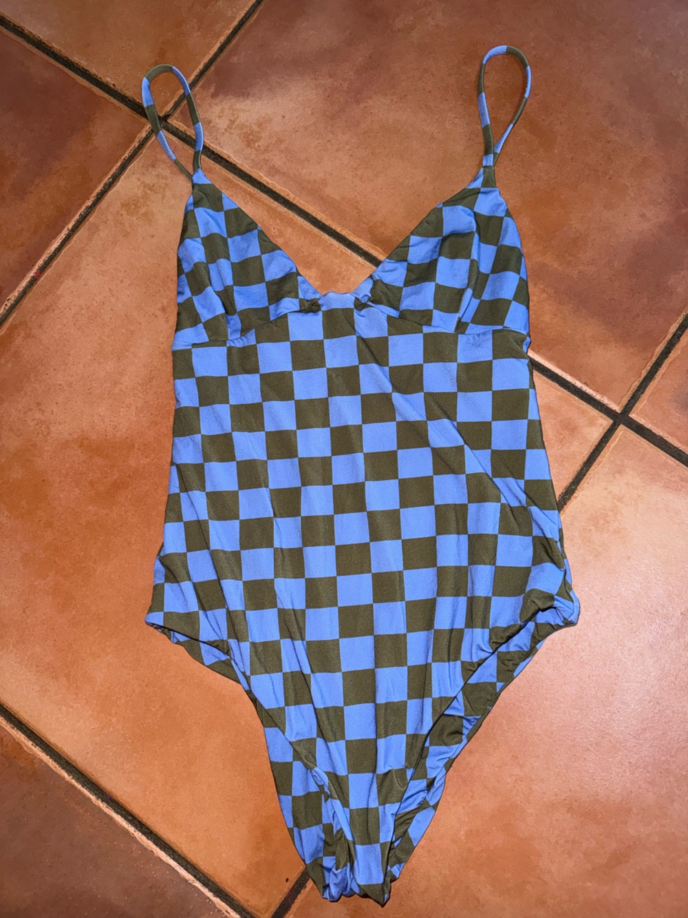 acacia swimwear Blue and Black Checkered‎ One-Piece